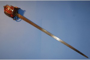 A Superb Quality 18th Century Scottish Basket Hilted Horesman's Back Sword.