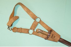 M1842 Pattern French Yataghan Bayonet with Very Rare Original Buff Leather Belt