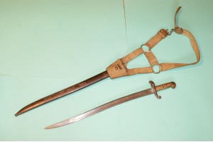 M1842 Pattern French Yataghan Bayonet with Very Rare Original Buff Leather Belt