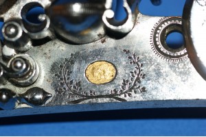 A Fine Pair of French Flintlock Sporting Gun Locks with Gold Makers Stamp 