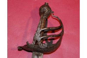 A  Very Nice 17th Century Mortuary-hilted Broadsword of the type used during the English Civil War. 