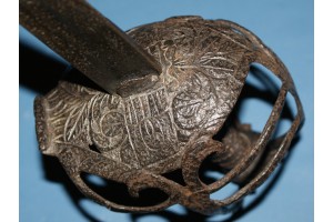 17th Century English Mortuary-hilted Backsword