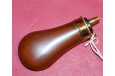 Small Mid 19th Century Bag Shaped Powder Flask by Sykes.