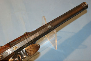 A Stunning Mid 18th Century  Silver Mounted Catalan Miqulet Locked Holster Pistol by JOAN DEOP.